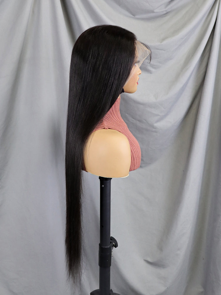 30 Inch Long Straight Raw Brazilian Hair Lace Wig