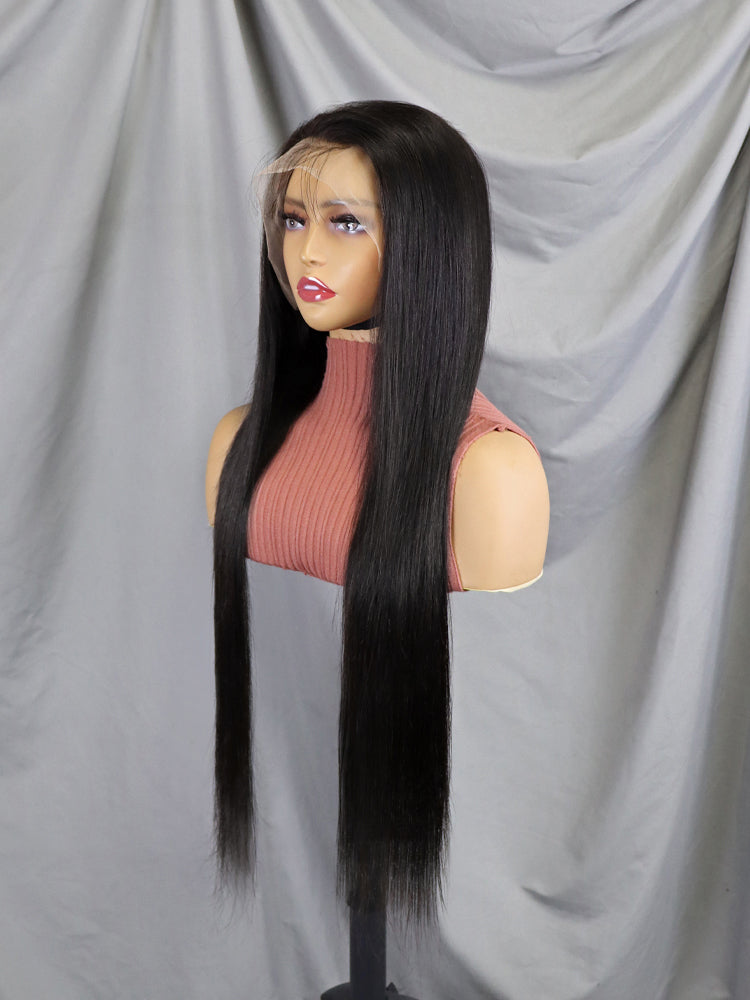 30 Inch Long Straight Raw Brazilian Hair Lace Wig