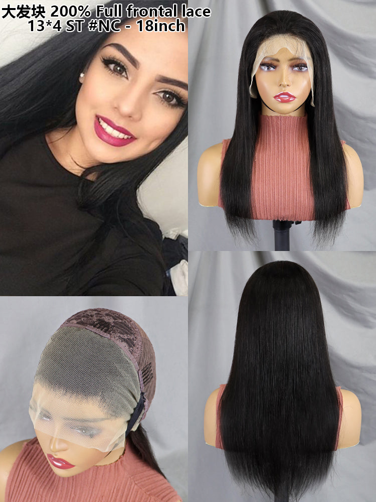 Natural Color 13X4 Full Frontal Lace Wig Straight