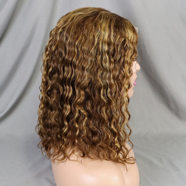 Brazilian Human Hair Water Wave Short Bob Wig
