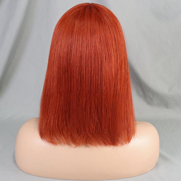 Color 33 Straight Virgin Hair Bob Wig with Bang