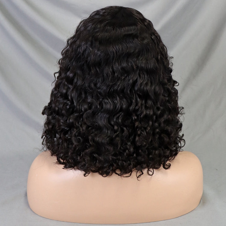 Natural Color Short Bob Water Wave Wig Human Hair