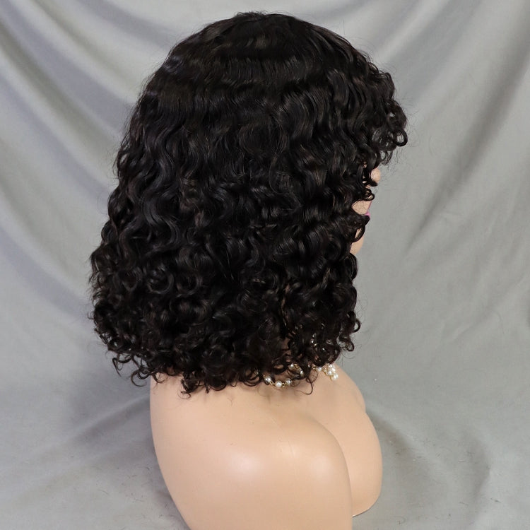 Natural Color Short Bob Water Wave Wig Human Hair