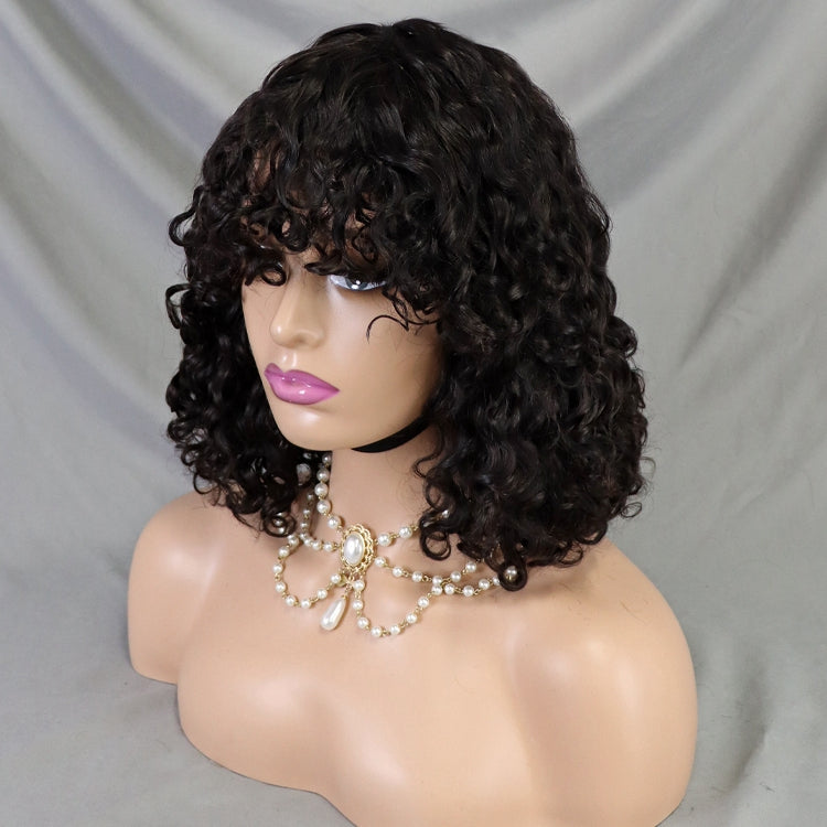 Natural Color Short Bob Water Wave Wig Human Hair