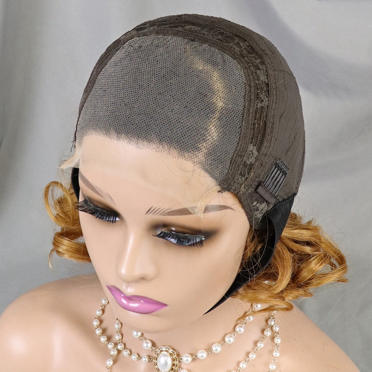 Natural Human Hair 4x4 Lace Frontal Short Wigs