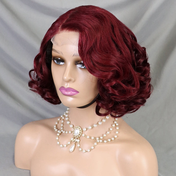 99J 4X4 Human Hair Short Lace Wig