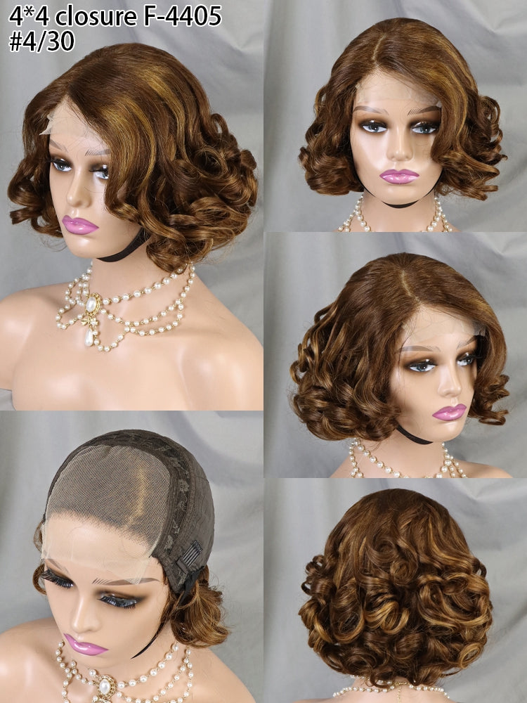 4x4 Lace Frontal Short Wigs For Black Women Human Hair