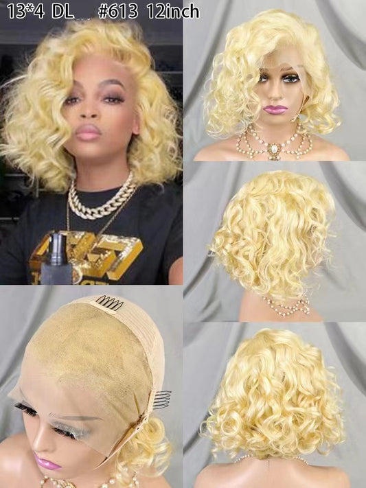 13x4 Lace Frontal Short 613 Blonde Hair Wig