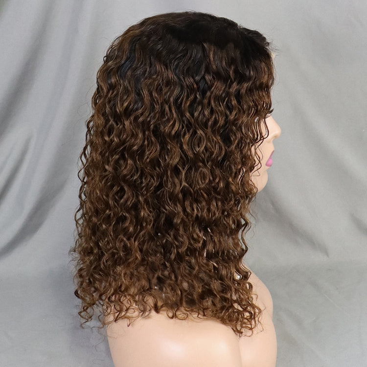 4X4 Lace Water Wave Short Bob Wig