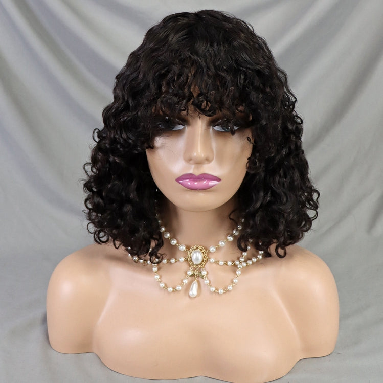 Natural Color Short Bob Water Wave Wig Human Hair