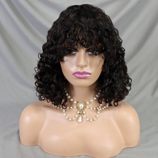 Natural Color Short Bob Water Wave Wig Human Hair