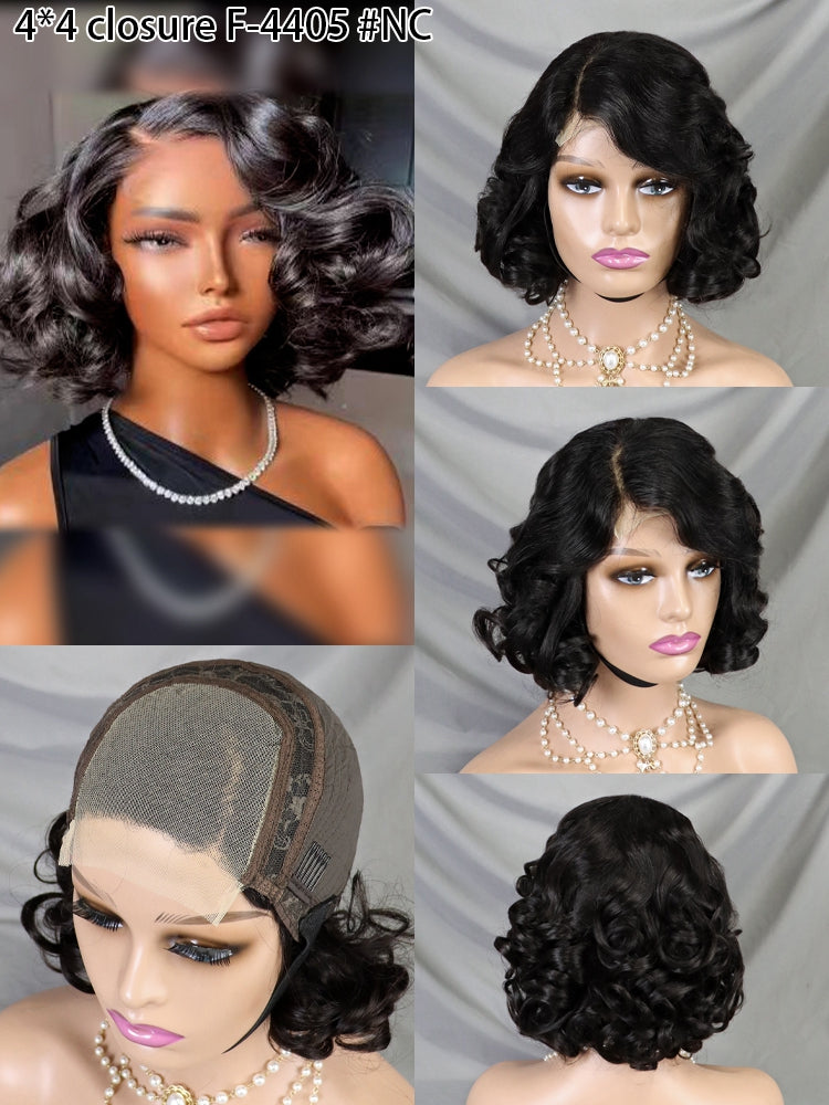 4X4 Lace Frontal Closure Short Human Hair Wig